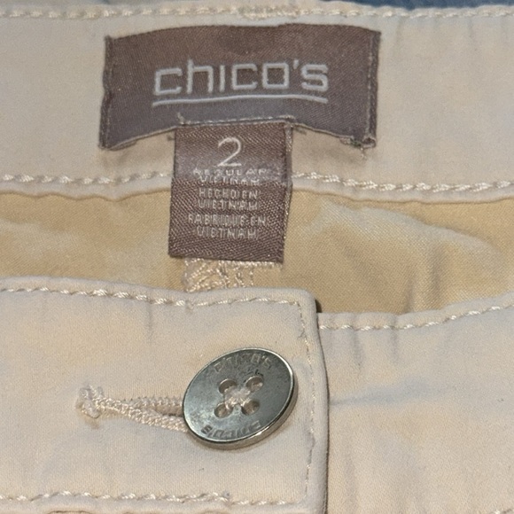 CHICO’S ivory stretch high Rise pants Sz 12 - Picture 5 of 7